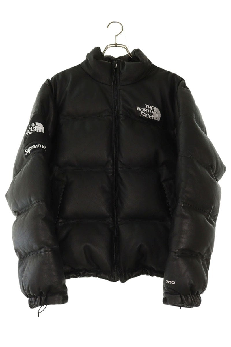 SUPREME 17AW TNF Leather Nuptse Down Jacket Size M