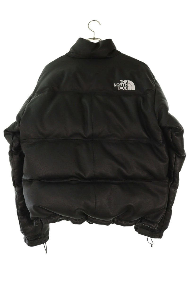SUPREME 17AW TNF Leather Nuptse Down Jacket Size M