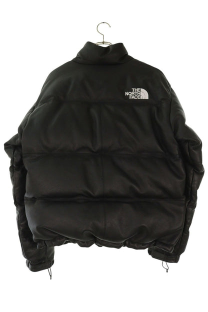 SUPREME 17AW TNF Leather Nuptse Down Jacket Size M