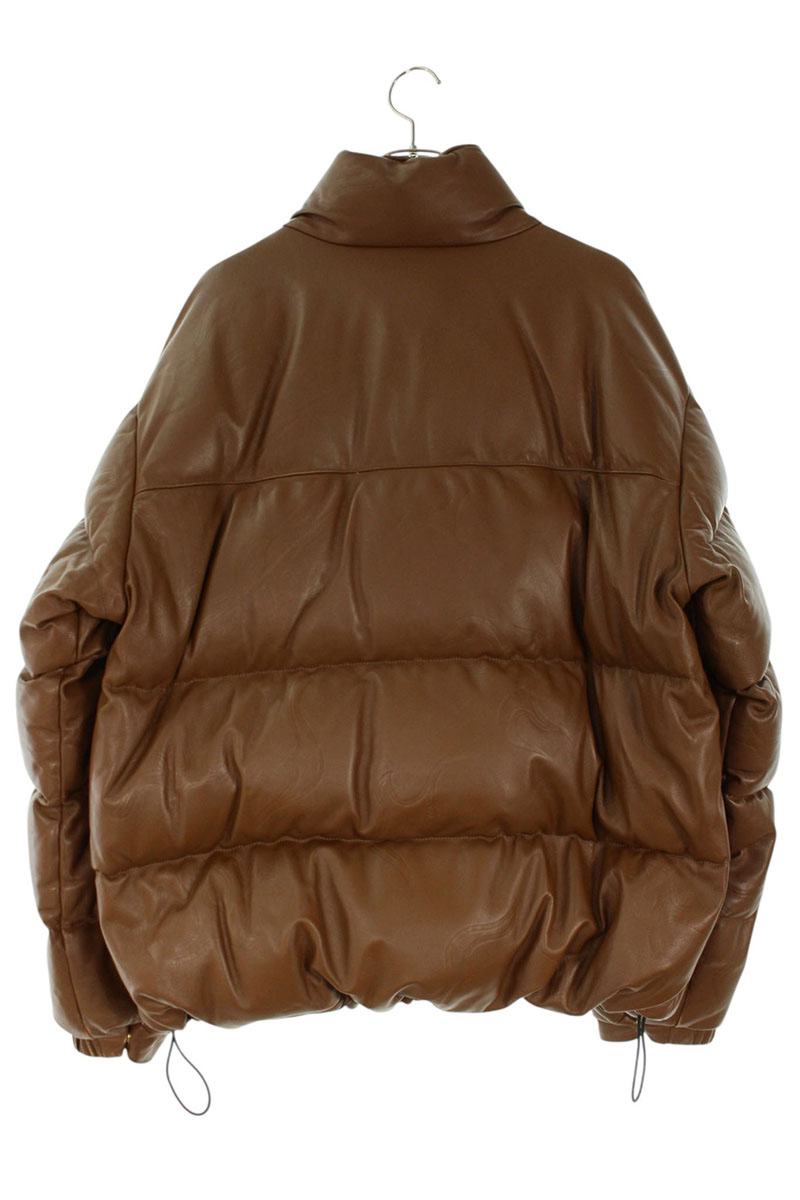 Golf Wang Leather Down Jacket Brown Size XL