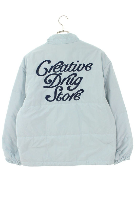 Verdy x Creative Drug Store Logo Embroidered Down Jacket Blue Size M