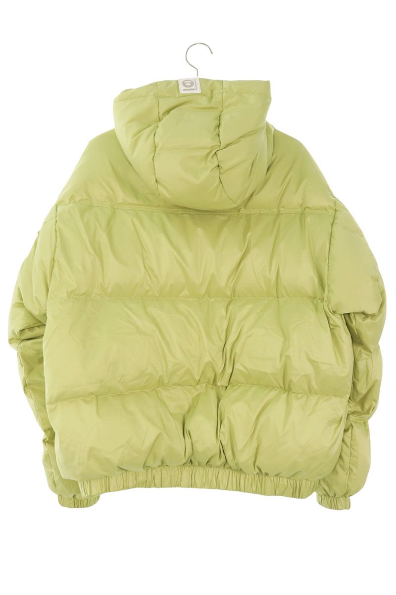 A BATHING APE Moon Face Nylon Zip Down Jacket Green Size M