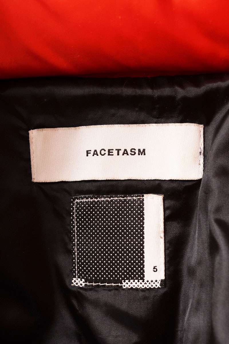 FACETASM Tape Design Asymmetric Down Jacket Size XXL