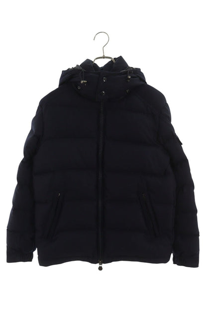 MONCLER Wool Zip-Up Down Jacket w/ Detachable Hood Size S