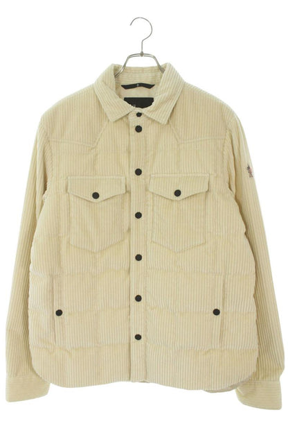 MONCLER Corduroy Down Jacket Off-White Size L