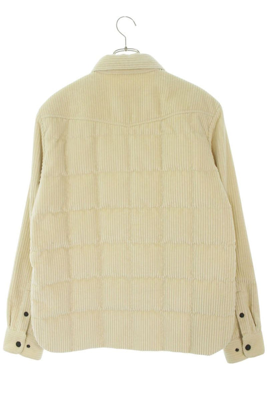 MONCLER Corduroy Down Jacket Off-White Size L