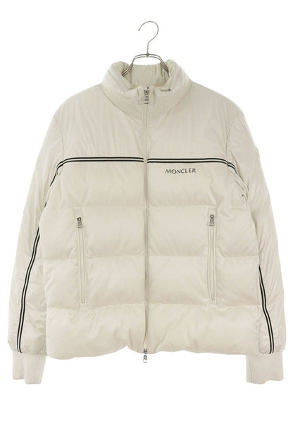 MONCLER Logo Patch Stripe Down Jacket White Size M