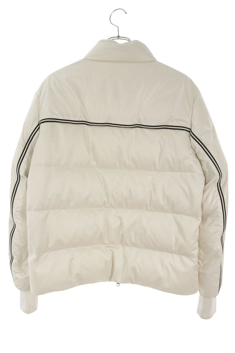 MONCLER Logo Patch Stripe Down Jacket White Size M