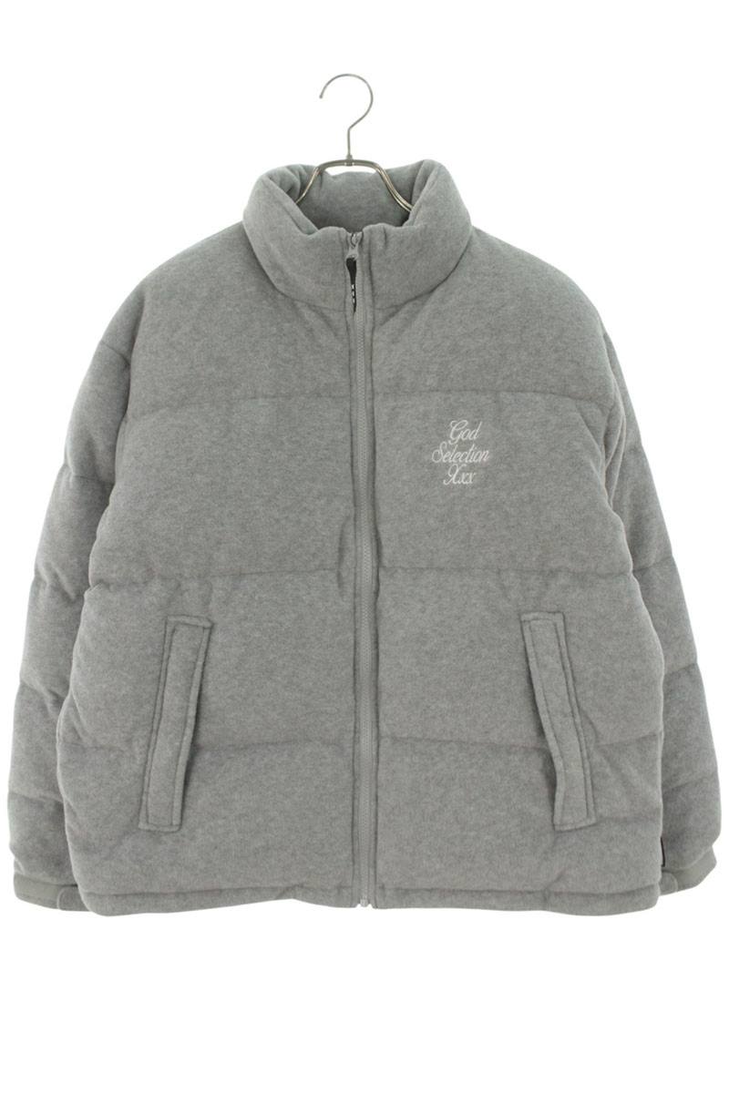 GOD SELECTION XXX Logo Embroidered Down Jacket Gray Size S