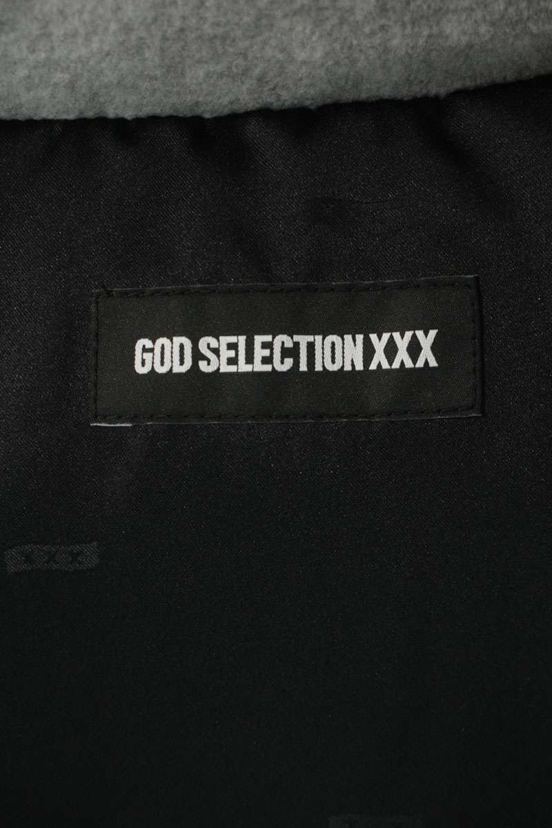GOD SELECTION XXX Logo Embroidered Down Jacket Gray Size M