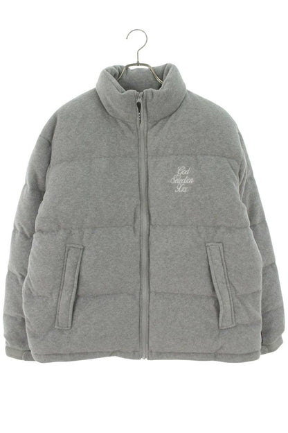 GOD SELECTION XXX Logo Embroidered Down Jacket Gray Size XL