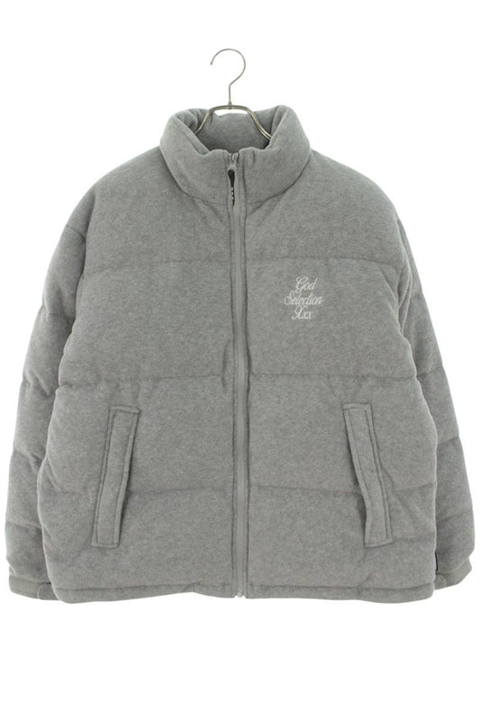 GOD SELECTION XXX Logo Embroidered Down Jacket Gray Size XL