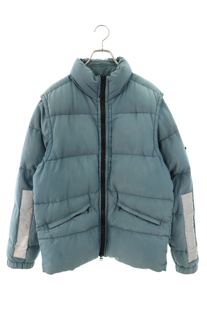 STONEISLAND Logo Patch Down Jacket Blue Size M