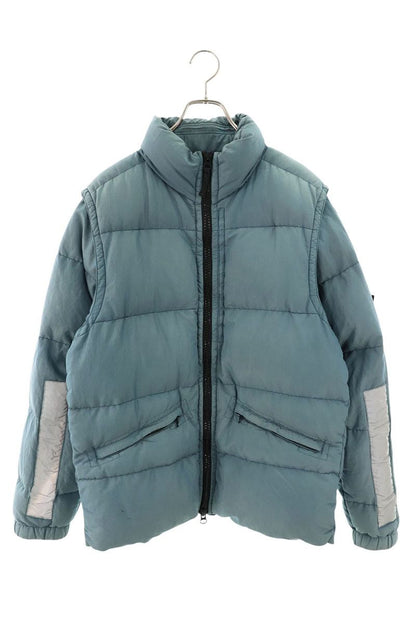 STONEISLAND Logo Patch Down Jacket Blue Size M