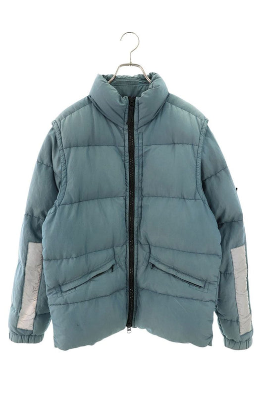 STONEISLAND Logo Patch Down Jacket Blue Size M