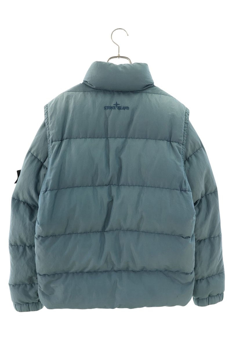STONEISLAND Logo Patch Down Jacket Blue Size M