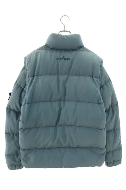 STONEISLAND Logo Patch Down Jacket Blue Size M