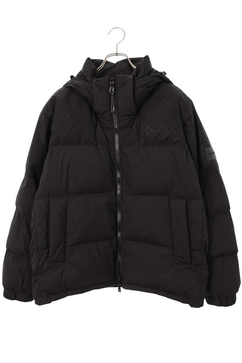 LOUIS VUITTON Monogram Jacquard Rubber Patch Down Jkt Size S