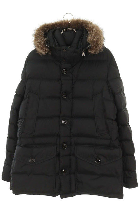 MONCLER Cluny Fur Hooded Down Jacket Black Size XL
