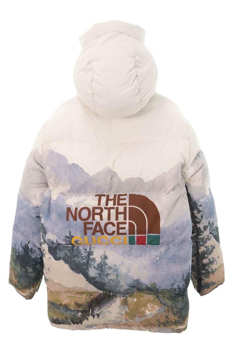 GUCCI x The North Face Trail Print Hooded Down Jacket Size M