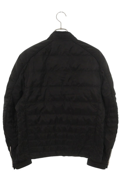 PRADA Triangle Logo Biker Down Jacket Black Size XL