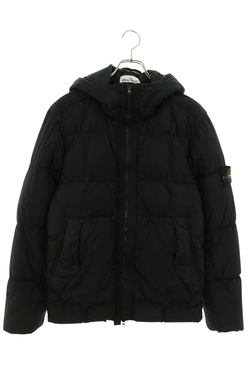 STONEISLAND Sleeve Logo Patch Nylon Down Jacket Black Size M
