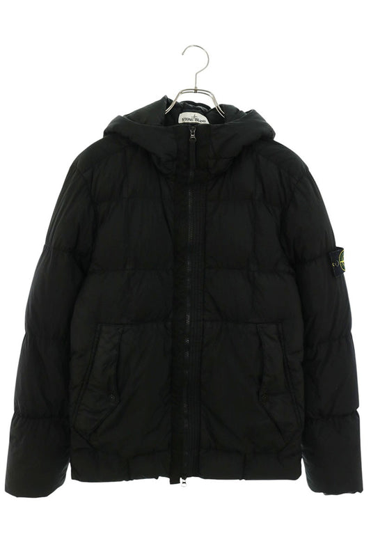 STONEISLAND Sleeve Logo Patch Nylon Down Jacket Black Size M