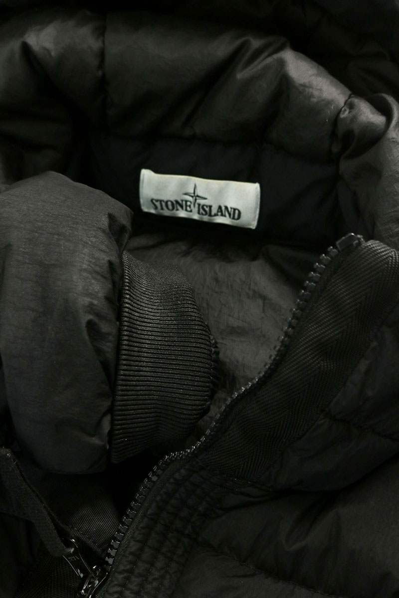 STONEISLAND Sleeve Logo Patch Nylon Down Jacket Black Size M