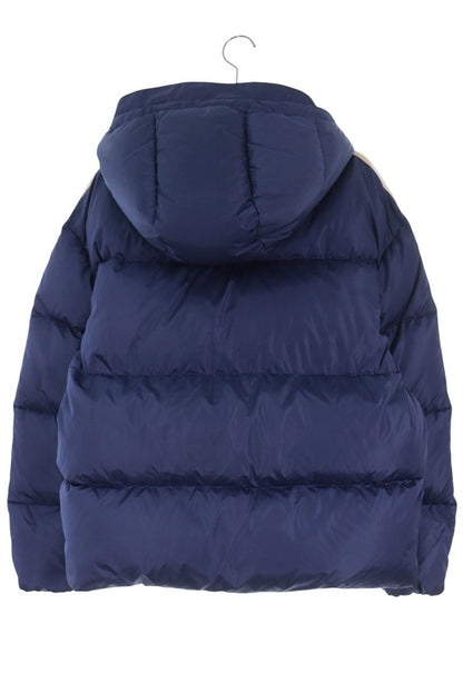 Palm Angels Shoulder Line Logo Print Down Jacket Blue Size M