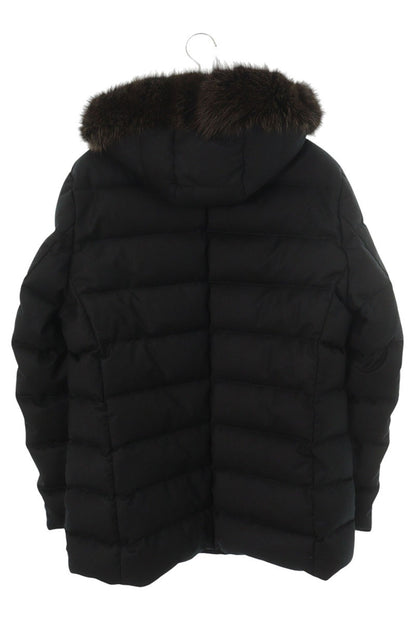 MooRER Fur Trimmed Wool Cashmere Down Jacket Black Size 50