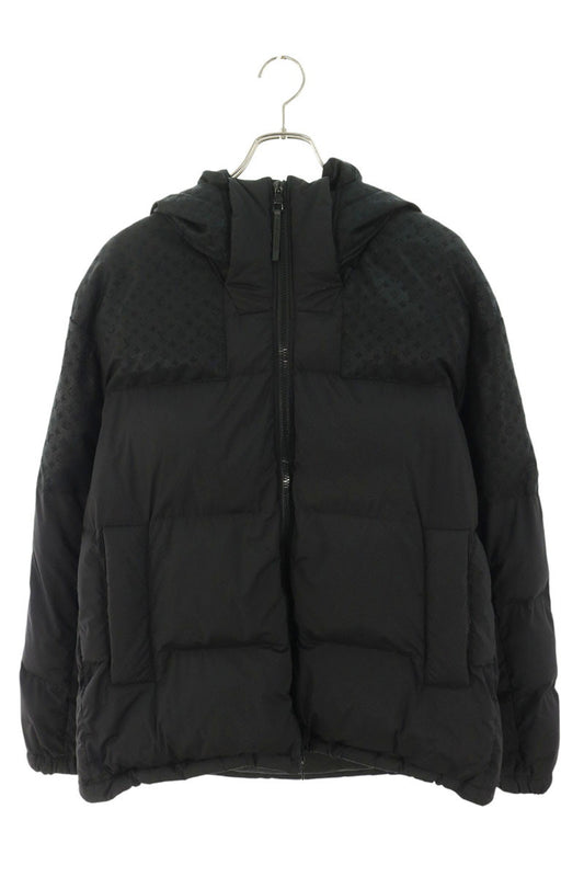 LOUISVUITTON 24SS Black Monogram Hooded Down Jacket Size 48