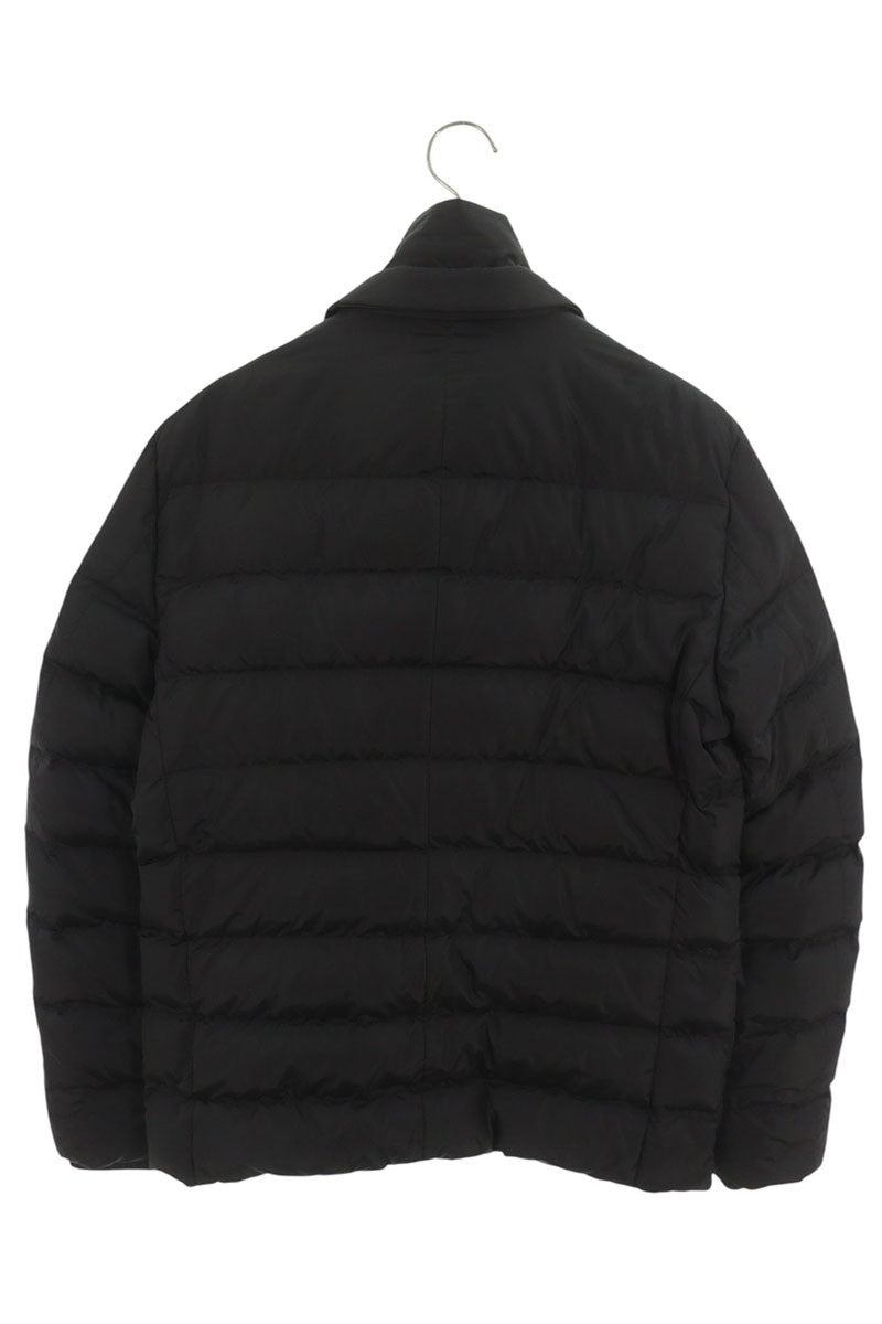 PRADA Triangle Logo Nylon Down Jacket Black Size 46
