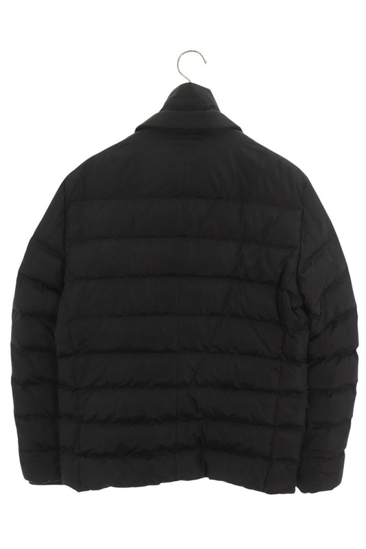 PRADA Triangle Logo Nylon Down Jacket Black Size 46