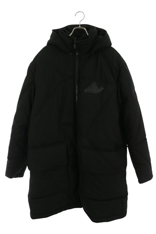 LOUISVUITTON Hooded Long Down Jacket Black Size 58