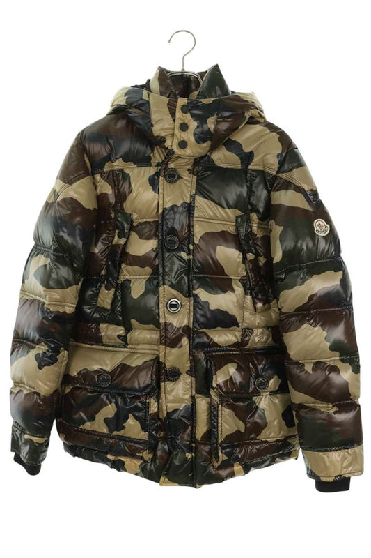 MONCLER Camo Hooded Nylon Down Jacket Multi Size 2