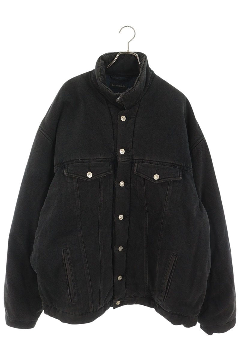BALENCIAGA 681689 TIWA2 Gray Denim Down Jacket Size 46