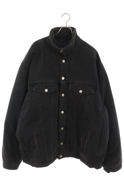 BALENCIAGA 681689 TIWA2 Gray Denim Down Jacket Size 46