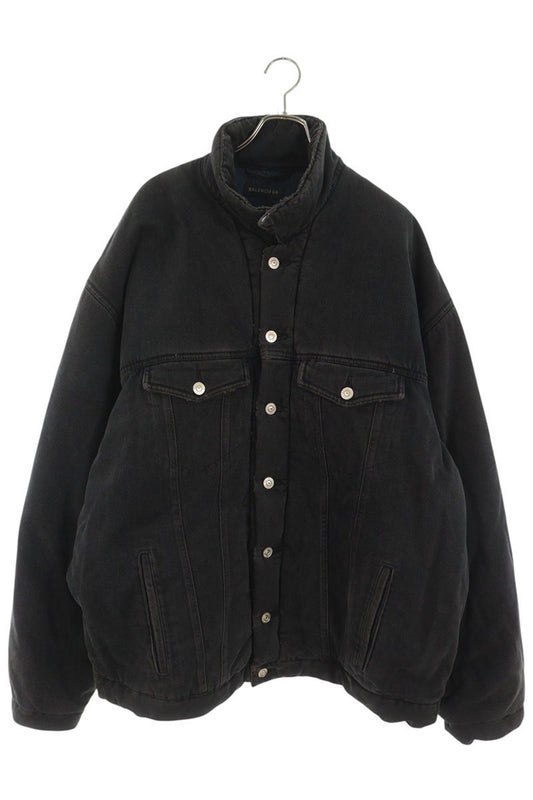 BALENCIAGA 681689 TIWA2 Gray Denim Down Jacket Size 46