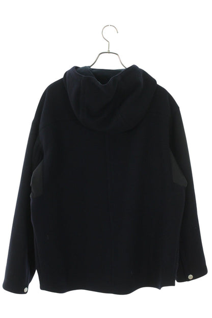 HERMES 24AW Wool Hooded Coat Navy Size L