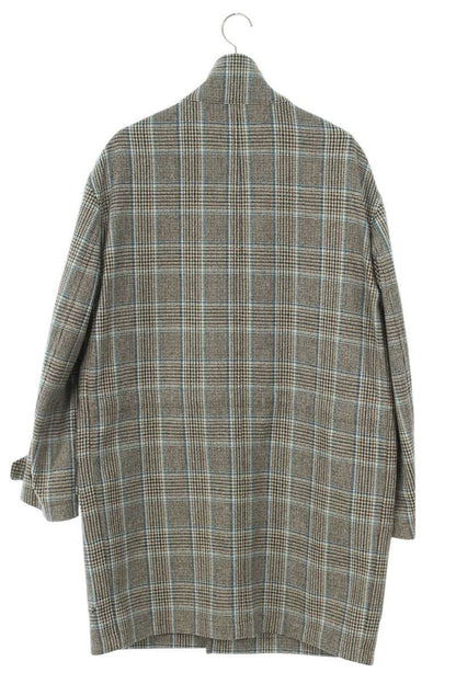 HERMES 24AW Check Wool Chester Coat Gray Size XS