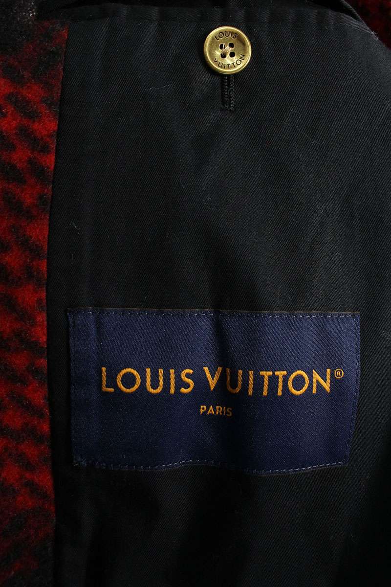 LOUISVUITTON 24AW Damier All-Over Wool Pea Coat Size XXL