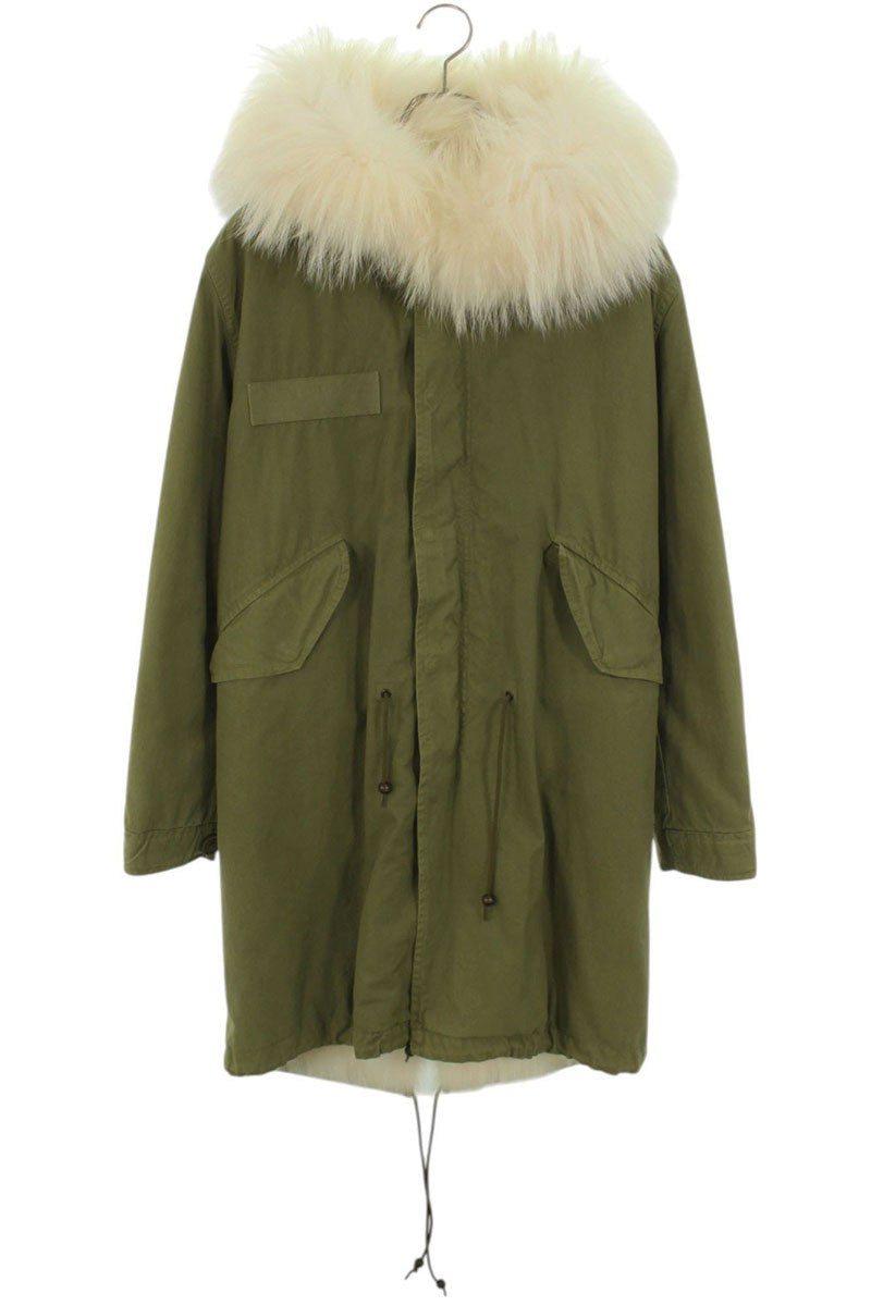 MR & MRS ITALY Fur Coat Green x White Size XXS