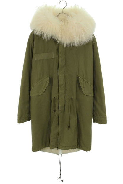 MR & MRS ITALY Fur Coat Green x White Size XXS