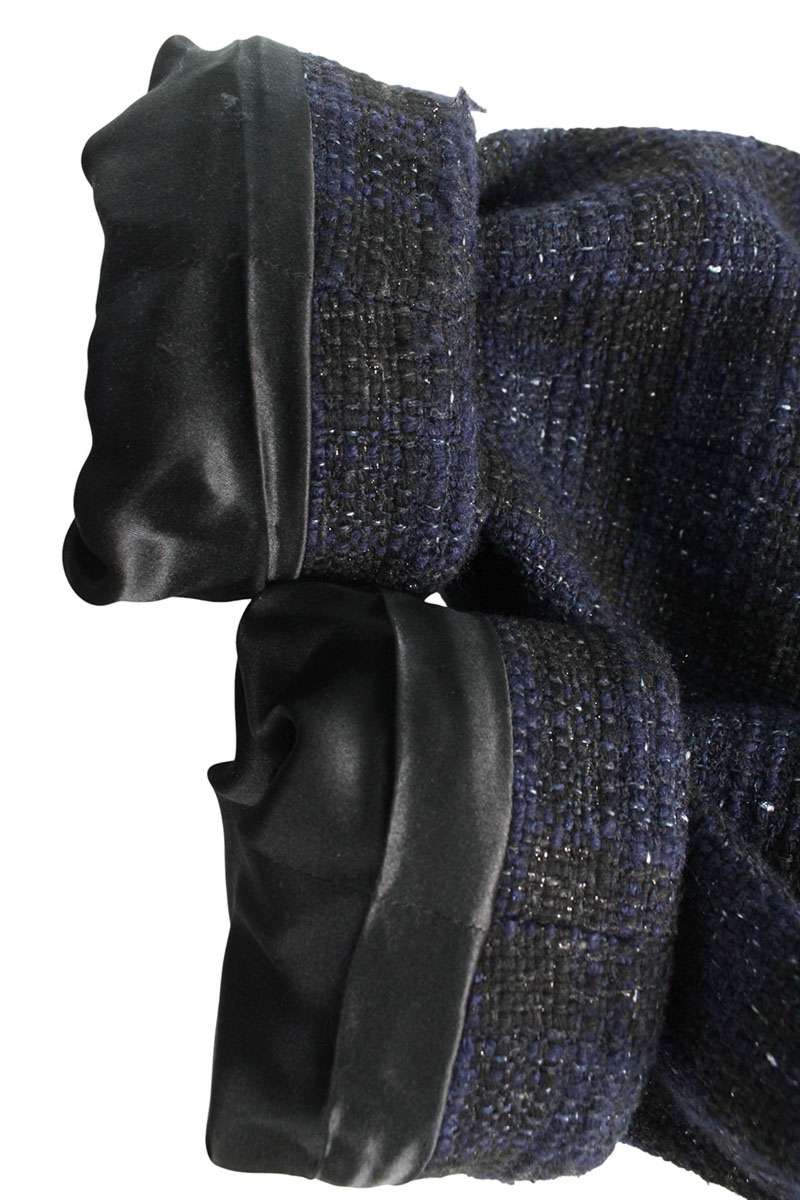 CHANEL Wool Blend Coat Navy Size 38