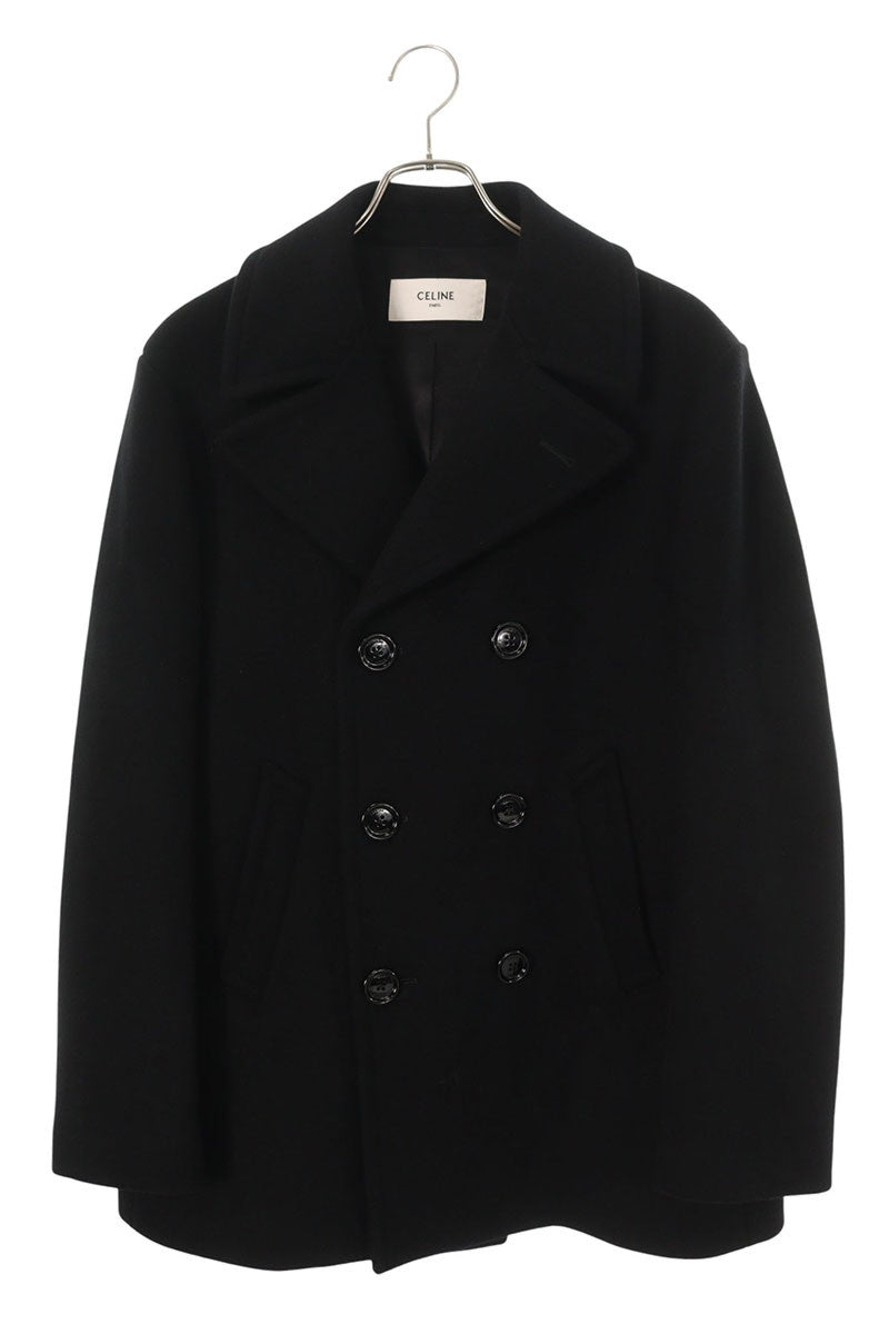 CELINE Carnaby Cashmere P-Coat Black Size M