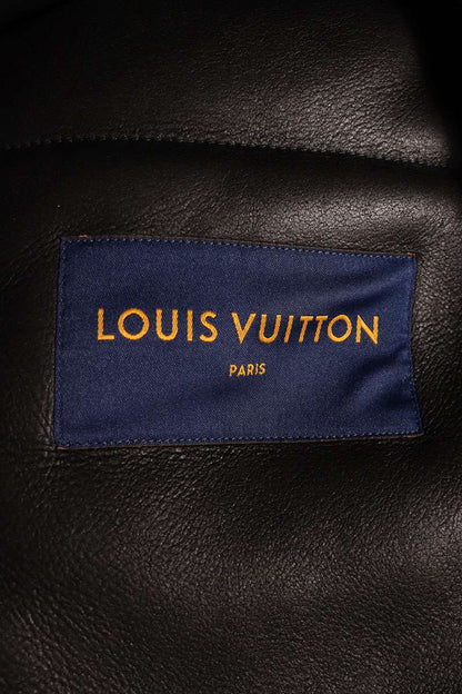 LOUISVUITTON 21AW Monogram Leather Mouton Boa Coat Size L