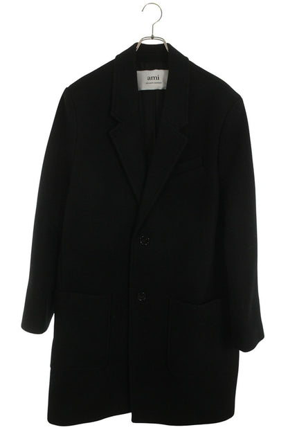 AMI Wool Chesterfield Coat Black Size L