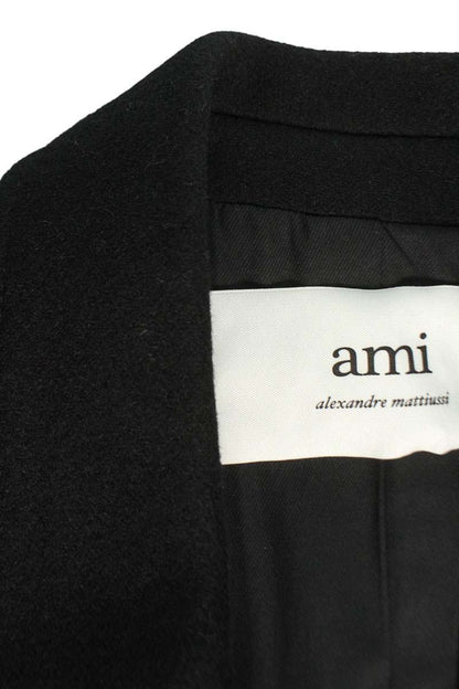 AMI Wool Chesterfield Coat Black Size L