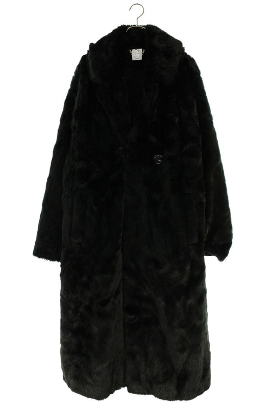 Puma Logo Fur Coat Black Size L