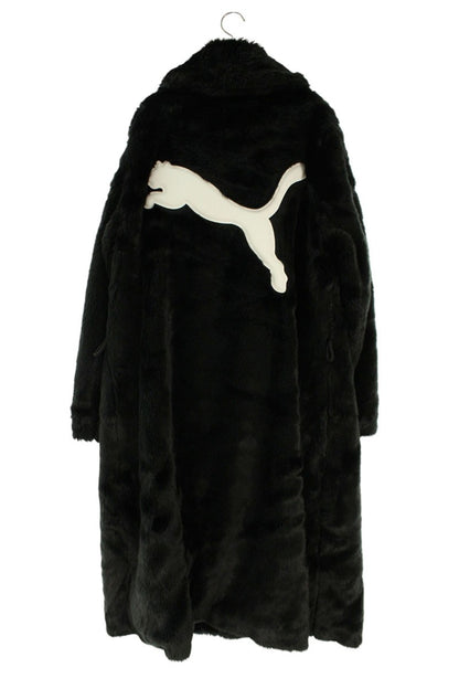Puma Logo Fur Coat Black Size L